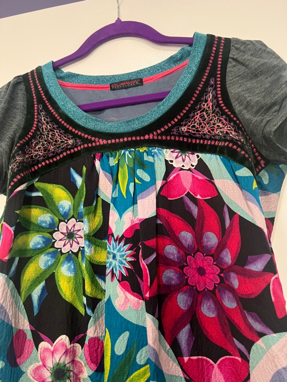 Custo Barcelona Multicolor Floral Short-Sleeve Tee XS - Picture 5 of 11